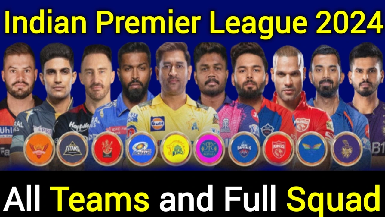 IPL 2024: All Teams and full squads Indian Premier League