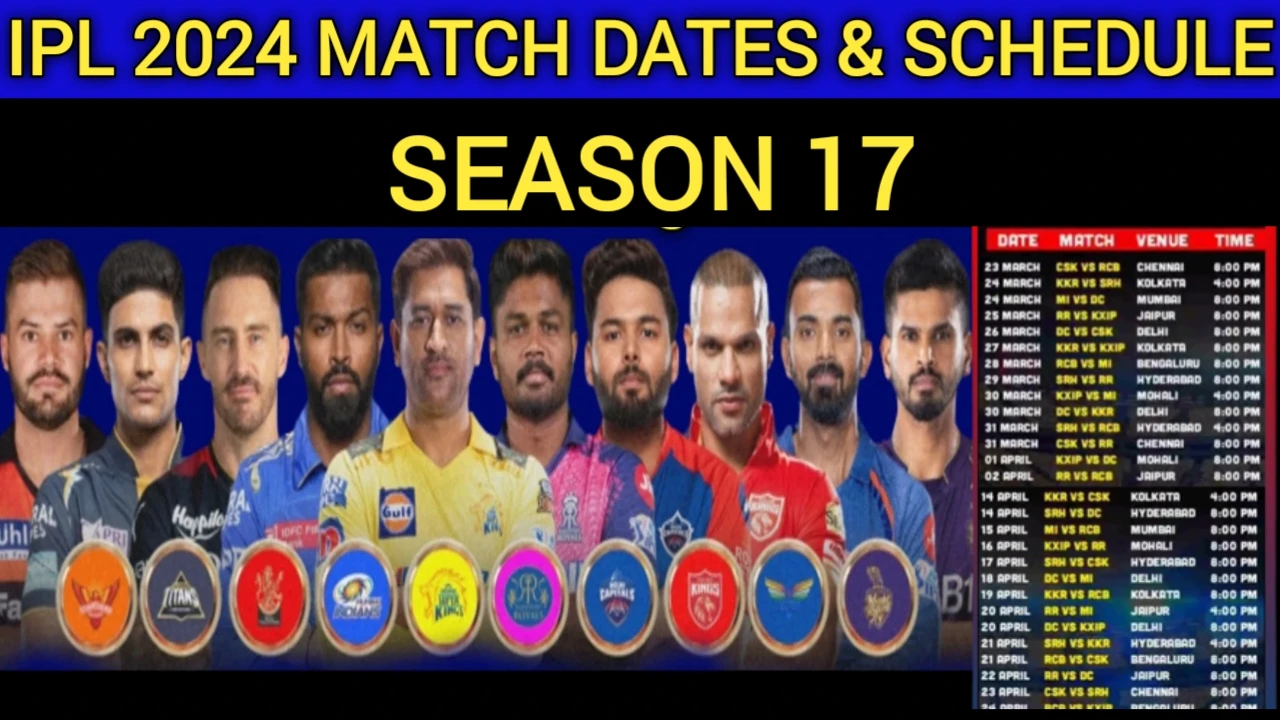 IPL 2024 Match Dates & Schedule Season 17